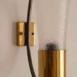 Pair of Italian Brass and Glass Wall Lights, 1960s