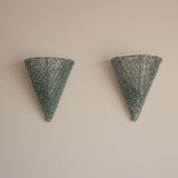 Pair of Layered Glass Wall Lights