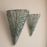 Pair of Layered Glass Wall Lights