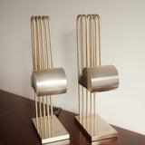 Pair of Art Deco Style Architectural Table Lamps by Marcel Breuer — France, 1970s