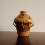Glazed Earthenware Vase with Four Applied Handles
