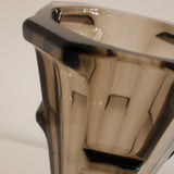 Art Deco Skyscraper Vase in Amber Pressed Glass, United States, circa 1935
